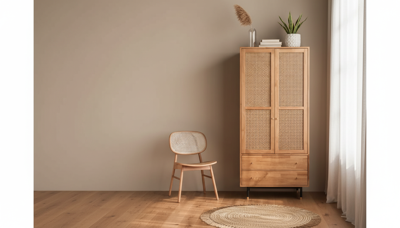 Japanese-Inspired Oak Wardrobe With Swing Doors