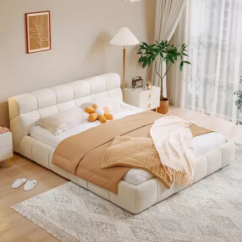 Luxurious Minimalist Upholstered Bed: Modern Comfort